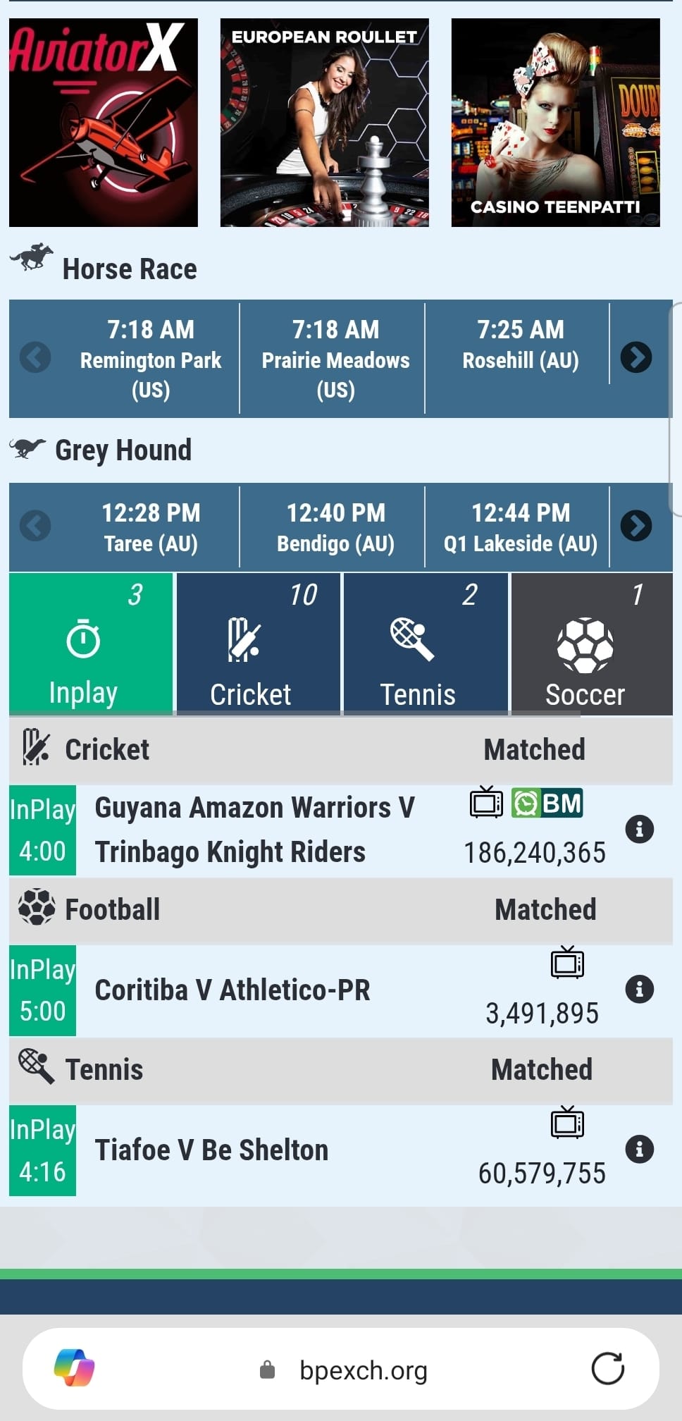 BetPro platform displayed on a mobile phone